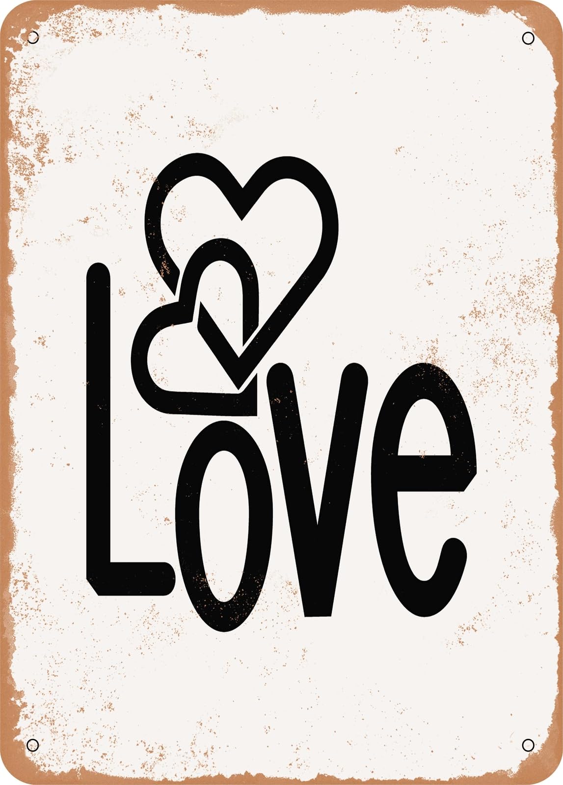 Metal Sign - Love - 3 - Vintage Rusty Look home decor