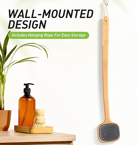 Dual-Sided Back Scrubber - Silicone Body Brush for Shower