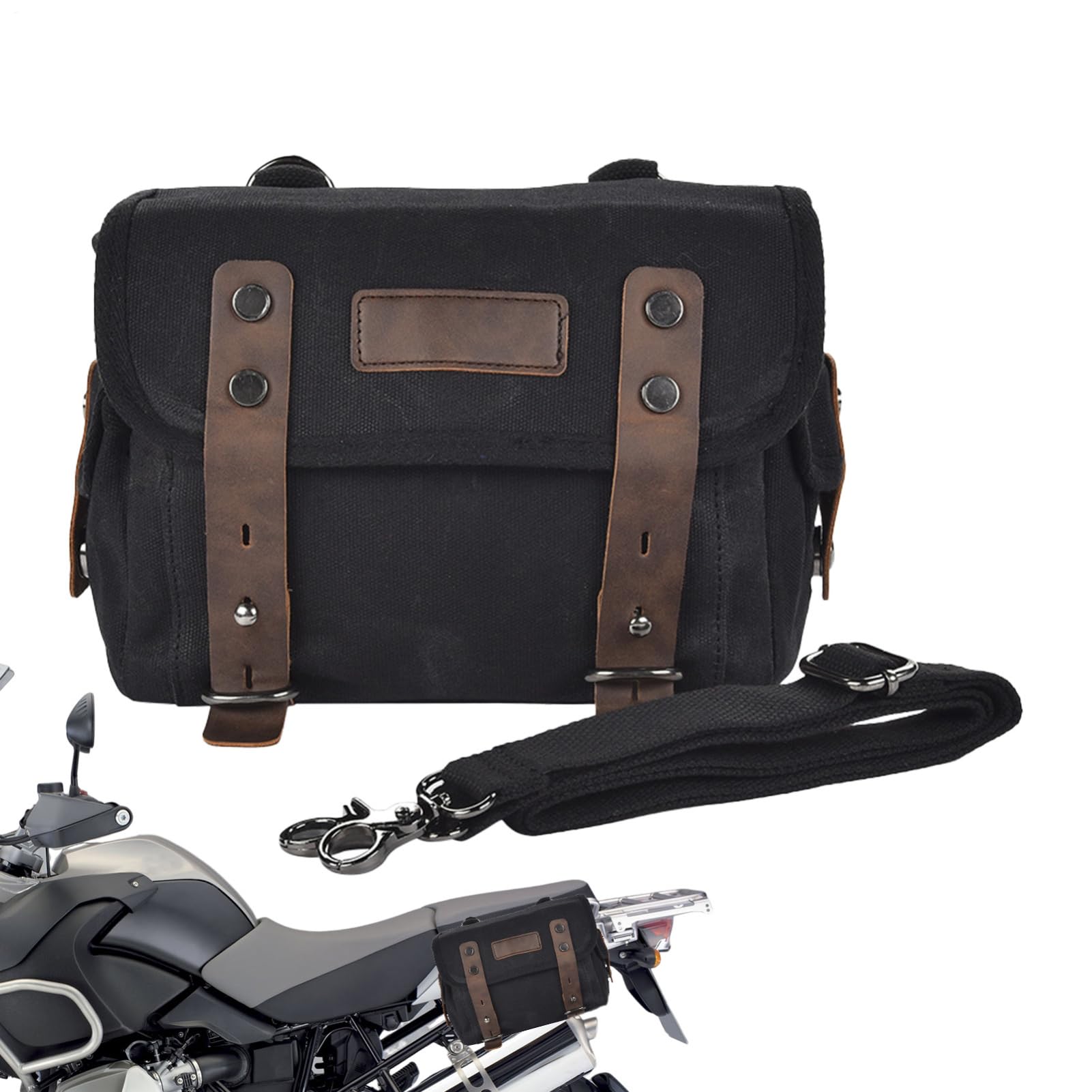 Dirt Bike-Tasche – genarbtes Leder, 9,06 x 3,54 x 6,69 Zoll, abnehmbare | Motorrad-Satteltaschen aus, Motorradtaschen, Hecktaschen-Seitentaschen, multifunktionale Motorradtaschen für Motorräde