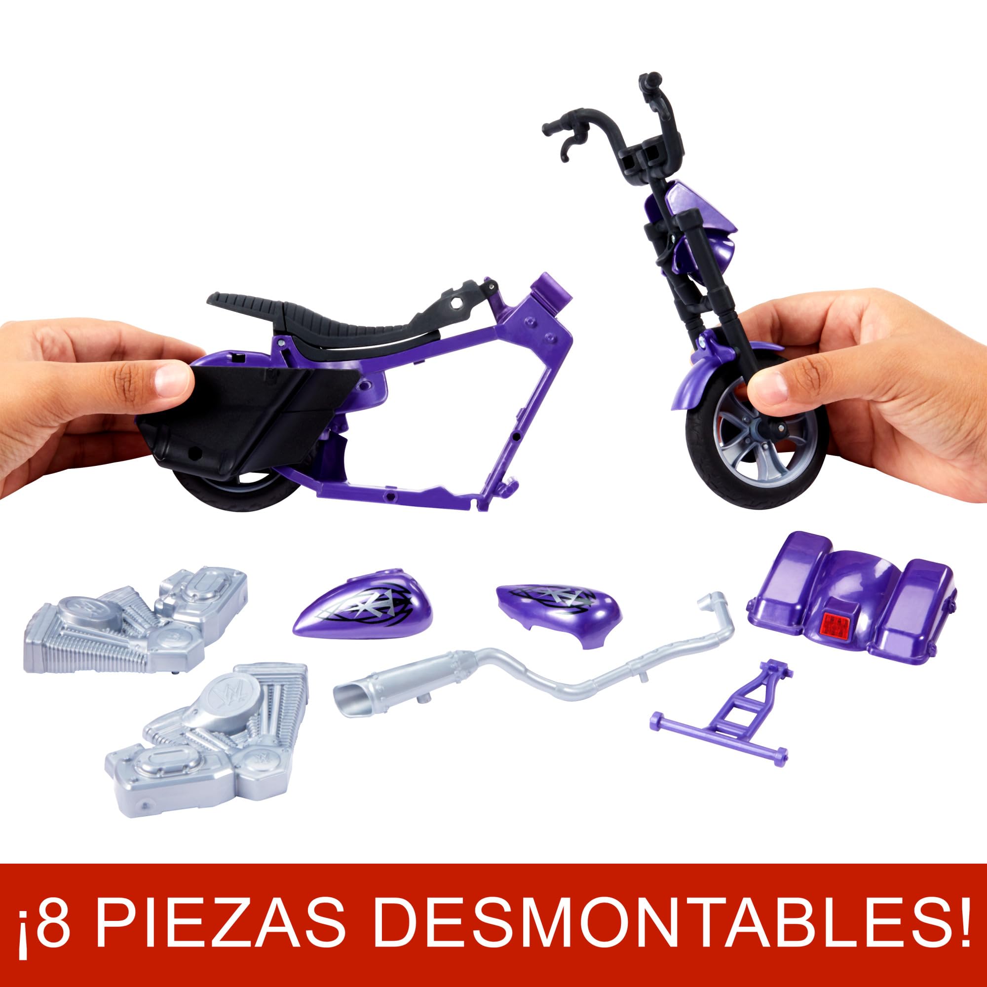 Mattel WWE Undertaker con Wrekkin' Boneyard Slamcycle Figura de acción con moto de juguete con piezas separables y accesorios, +6 años, HTR84