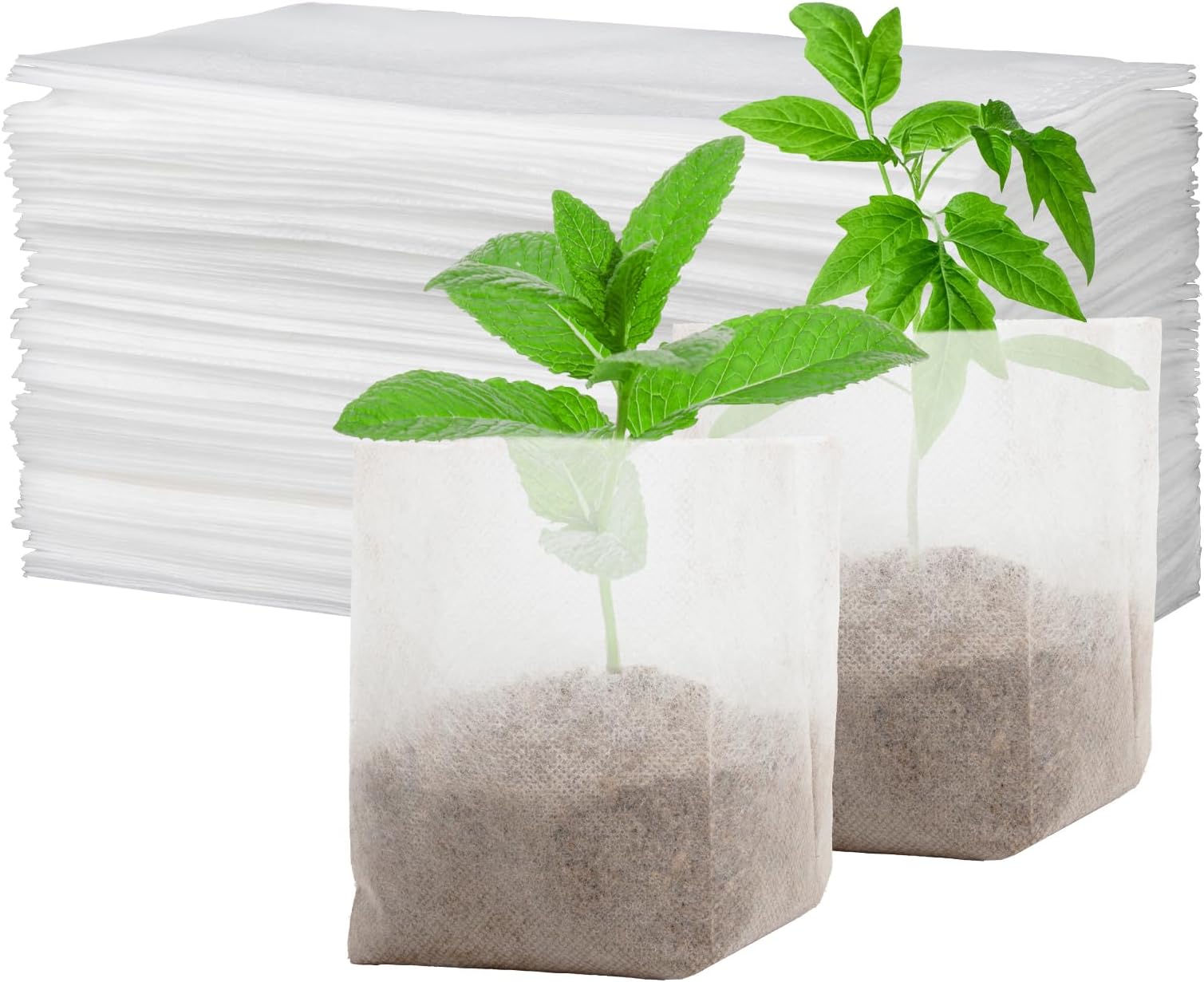 MAQIHAN Nursery Grow Bags - 100 PCS Non-Woven Nursery Bag,Bolsa para sembrar,Small Plant Grow Bags,Starter Bag for Plants Seeding,Home Garden Supplies,Vegetable Flower Fruit Saplings Tree (4.7"x4.7")