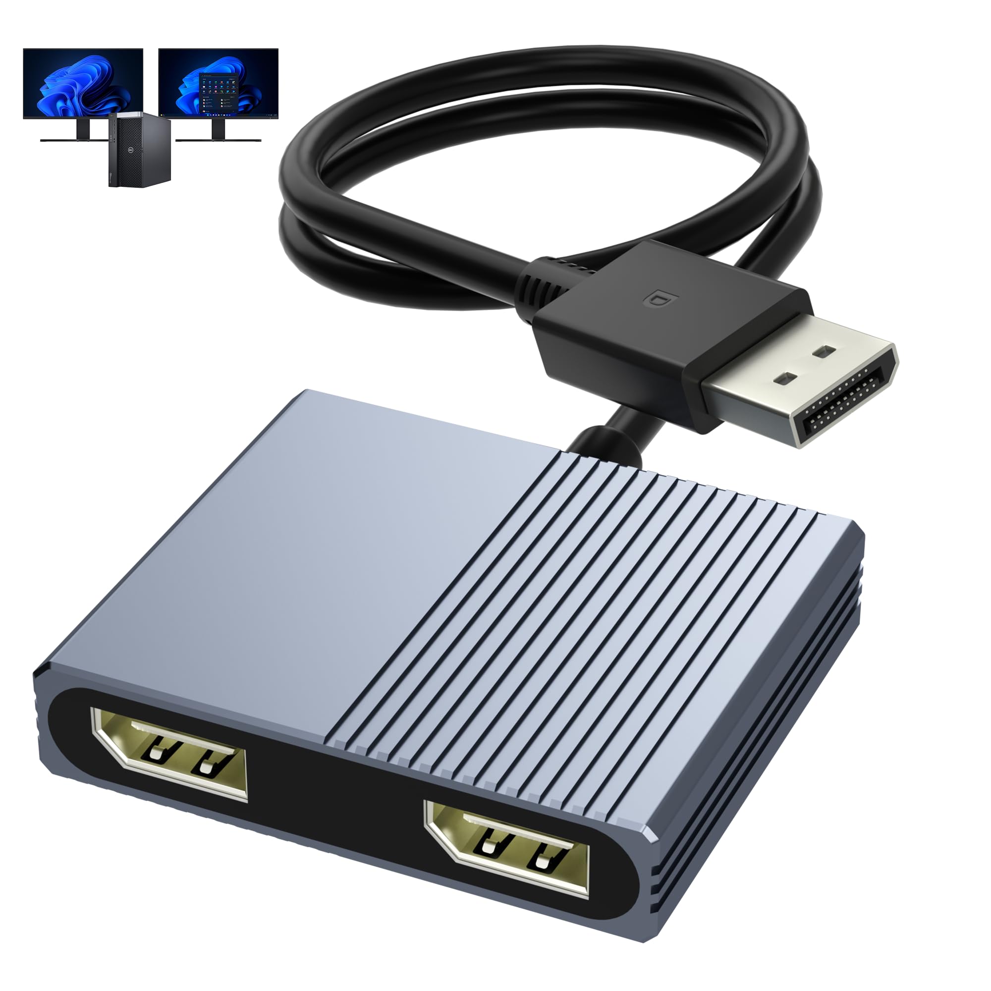 Amazon | DisplayPort to デュアル DisplayPort 分配器 【4K@120Hz対応