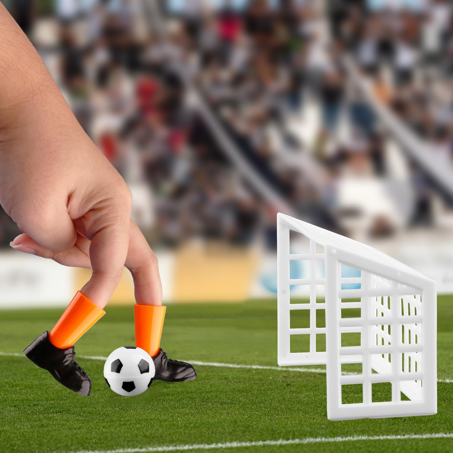 Tabanzhe 1 Set Finger Soccer Game,Mini Finger Football Tabletop Game with 2 Goals 1 mini footballs,Fun Desk Party Game for Fans Clubs and Home Play - Image 4