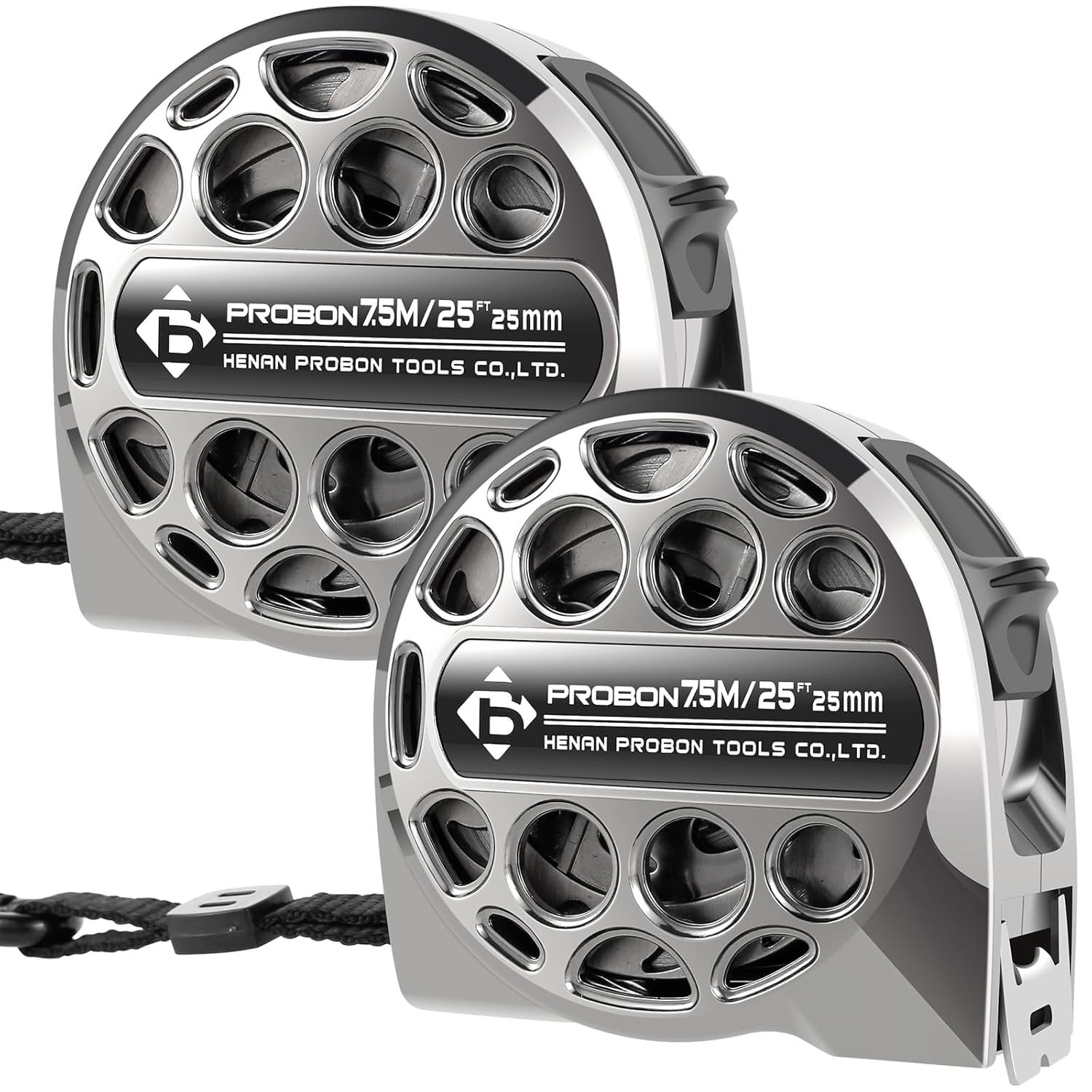 PTMTFYL 2 Pcs 25FT Stainless Steel Anti-Corrosion Retractable Metric Ruler, Anti Fall Wear-Resistant Stainless Steel Tape Measure Double Sided Scale,