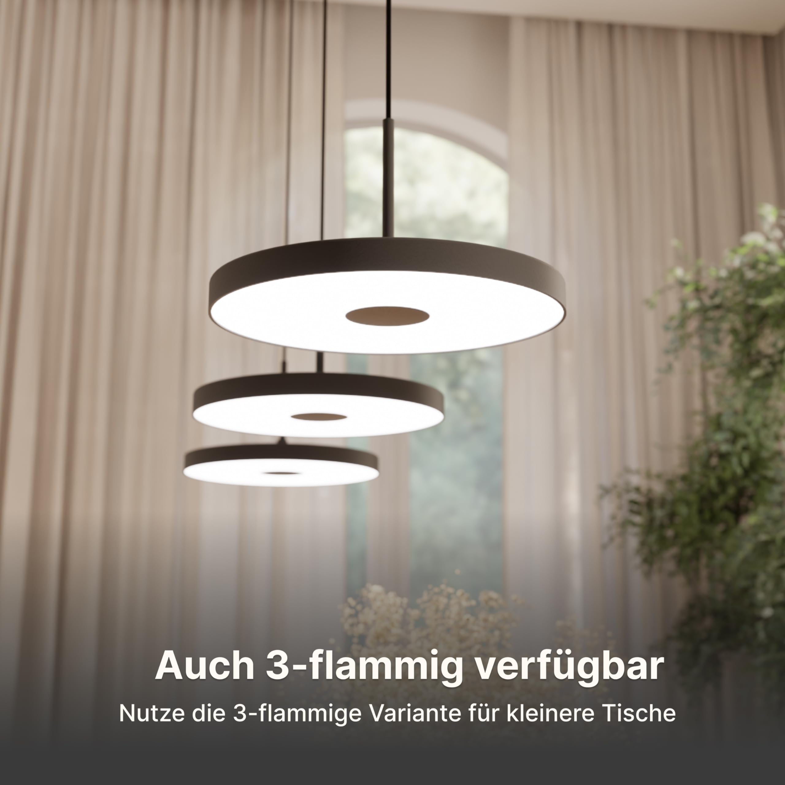 Dimmbare Pendelleuchte 'Evanos', LED Deckenleuchte, moderne Hängelampe Esstisch Wohnzimmer Smart Home Alexa Google Home Tuya