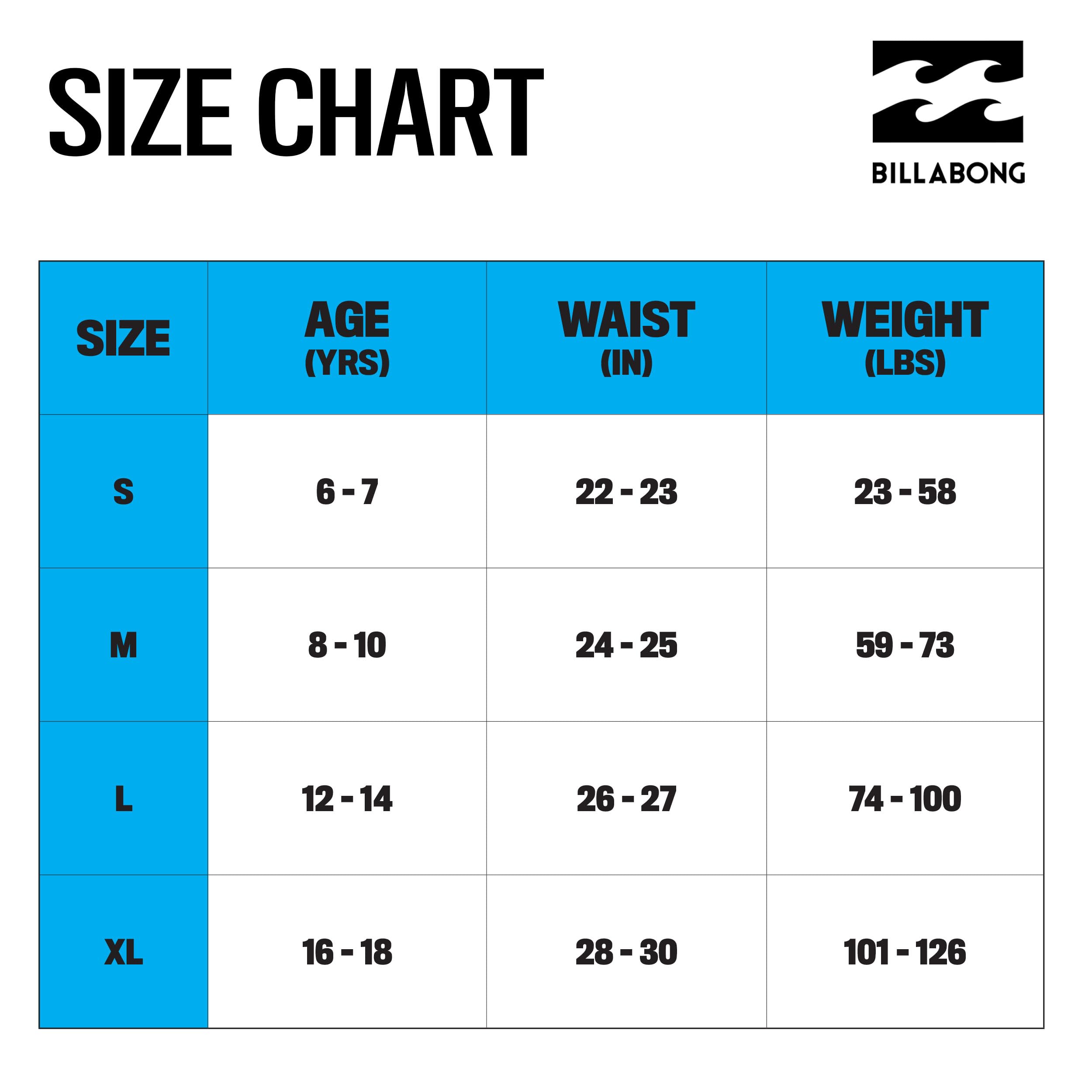 Billabong Confezione da 4 boxer per ragazzi dai 6 ai 18 anni, resistenti, elasticizzati, traspiranti, traspiranti