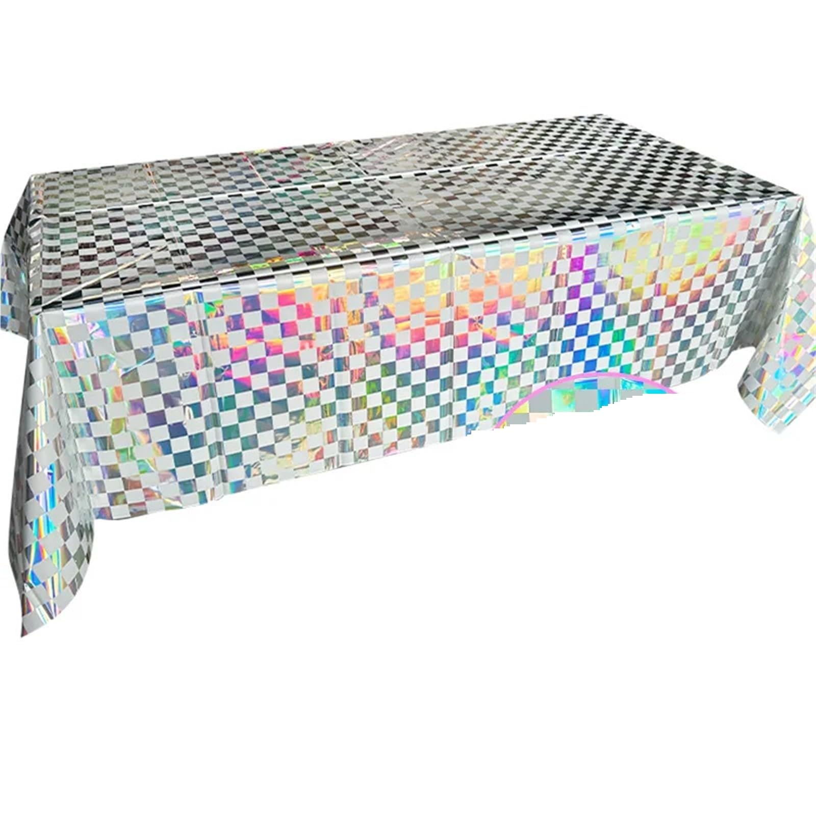 Disco Table Runner 1pcs Plastic Iridescent Foil Table Cover Rectangle Tablecloth Dining Cloth For Wedding(9)