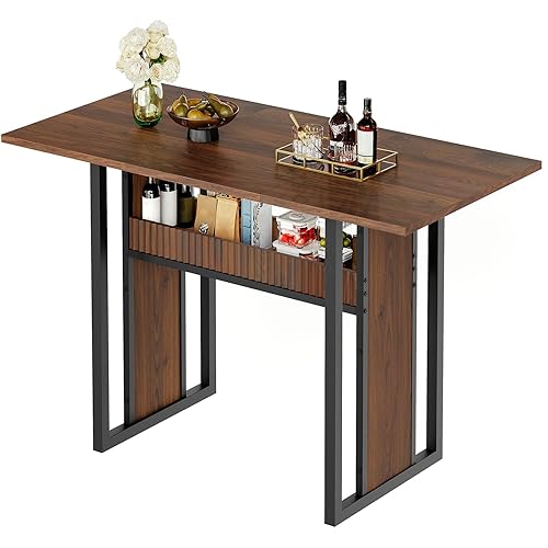 47.2 Inch Dining Table for 4, Kitchen Table with Storage,