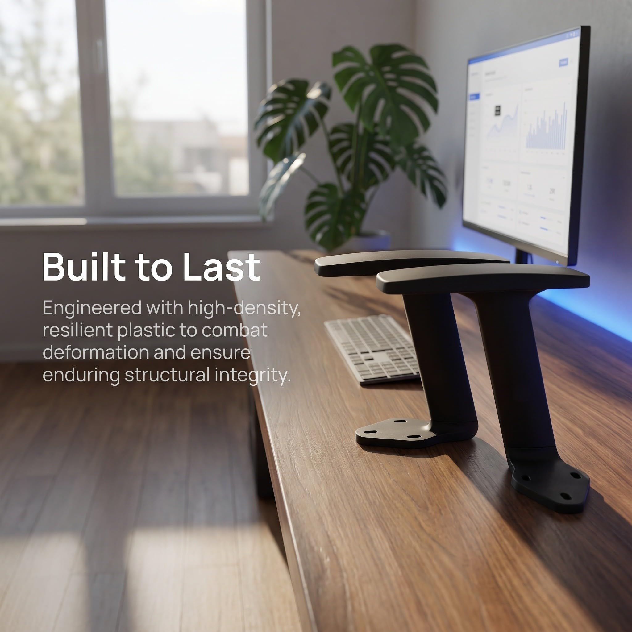 1 Paio di braccioli ergonomici in plastica Nera per Sedia da