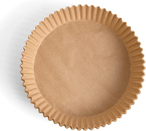 HIC Kitchen Forros para freidora de aire, papel antiadherente sin blanquear, para freidoras de aire de 5 a 7 cuartos de galón, 100 unidades