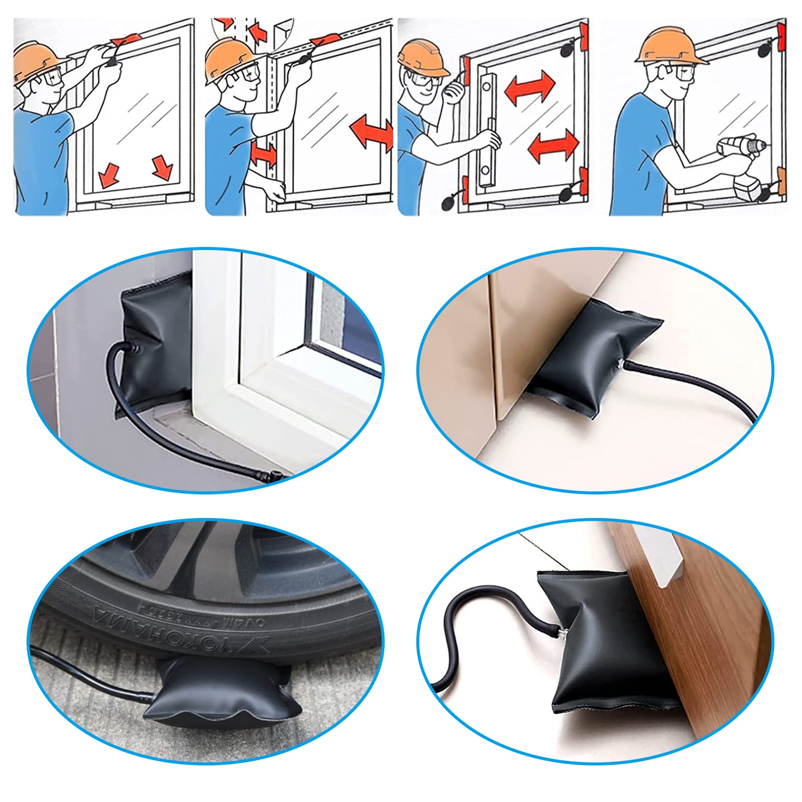 Cunei d'Aria per Finestra Persiana Porta 2 Pezzi Pompa Aria