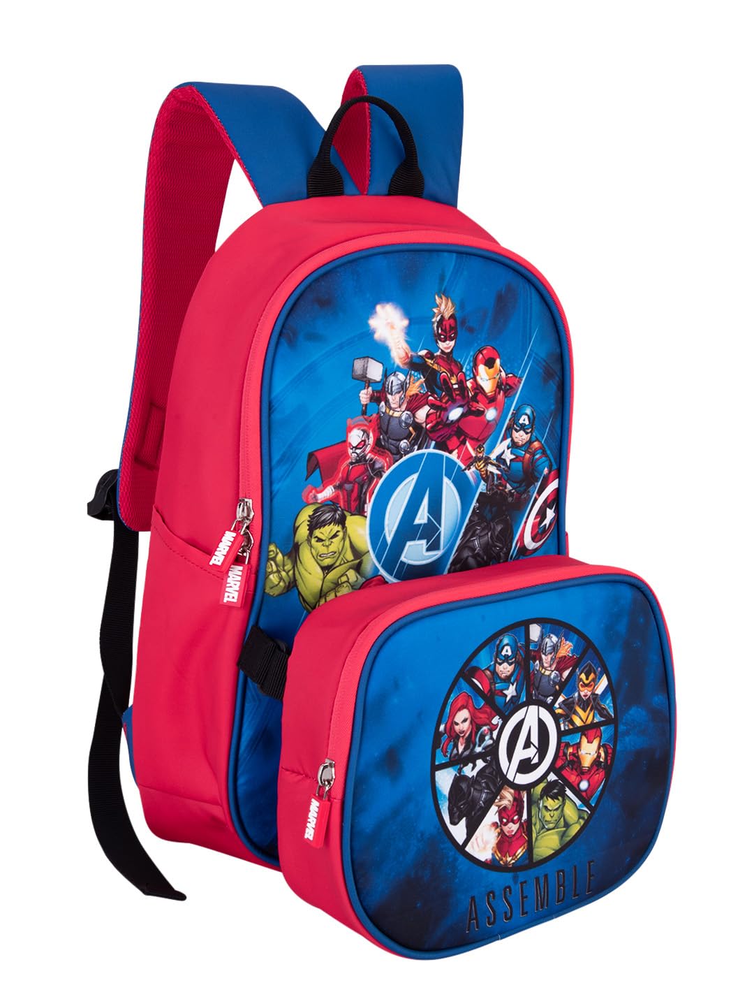Marvel Avenger Assemble With Tiffin Bag 14-Litre Kids School Backpack Royal Blue