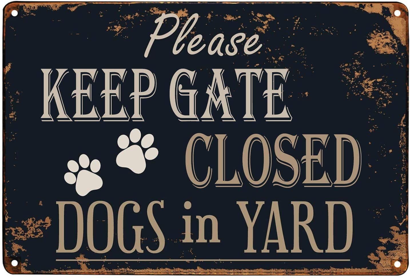 rayprint Dog Metal Tin Sign Please Keep Gate Closed Dogs in Yard Retro Poster Bar Cafe Farmhouse Decor Farmhouse Backyard Wall Decor 8x12 Inch
