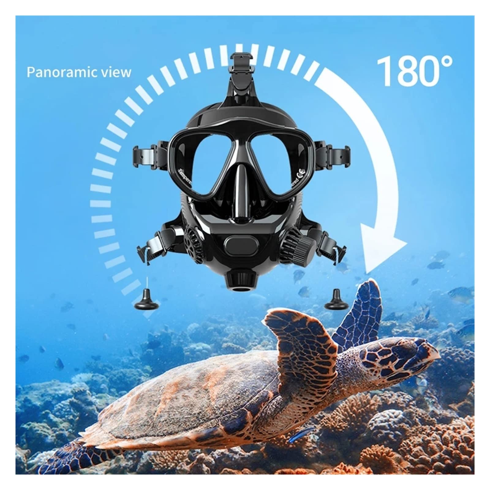Sprzęt do nurkowania Maska Do Nurkowania Snorkeling Pełna Twarz Maska Przeciwmgielna Oddychanie Pod Wodą Zestaw Do Nurkowania Maska Do Pływania Sprzęt Do Nurkowania Korzystanie z bezpieczniejszego