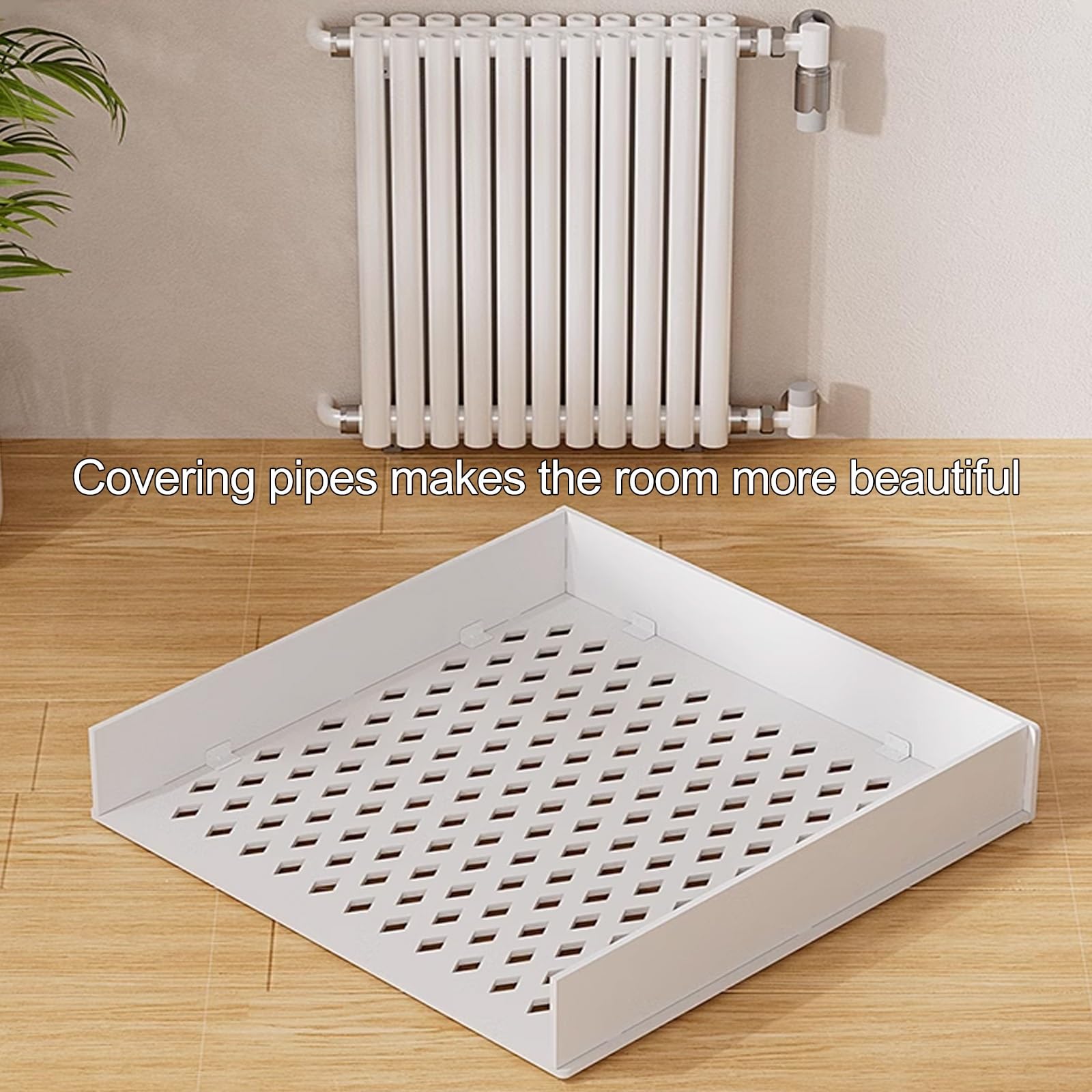 Generico Copritermosifone Moderno, mobiletto riscaldante, Elegante mensola da Pavimento per Soggiorno e Camera da Letto, Protezione per Tubi, 70x70x20 cm (27,6x27,6x7,9 Pollici) - Home Decor Solution