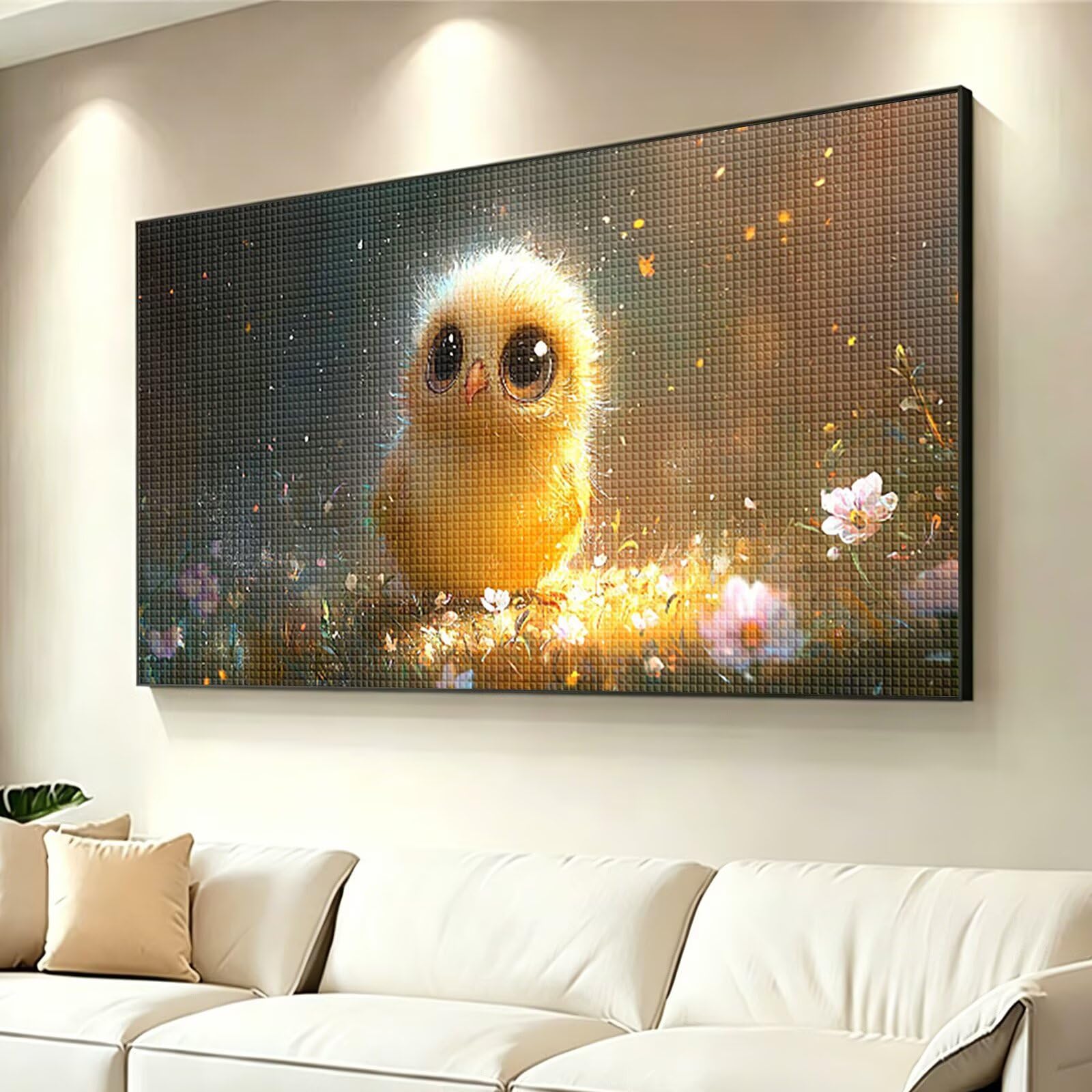 Diamond Painting Erwachsene Groß XXL 200x100cm, Eule Diamant Painting Bilder, 5D Tier Diamond Art Eckige Steine, DIY Crystal Art Stickerei Kreuzstich Bastelset für Deko Wohnzimmer Geschenke 0J-959
