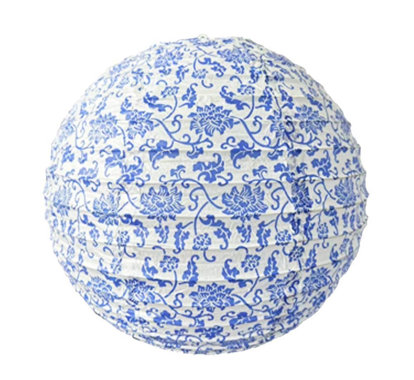 Linternas Papel Farol Chino Redondo Colgante For Fiestas De Cumpleaños, Decoración For Interiores Y Exteriores Decoración(Blue,30cm)
