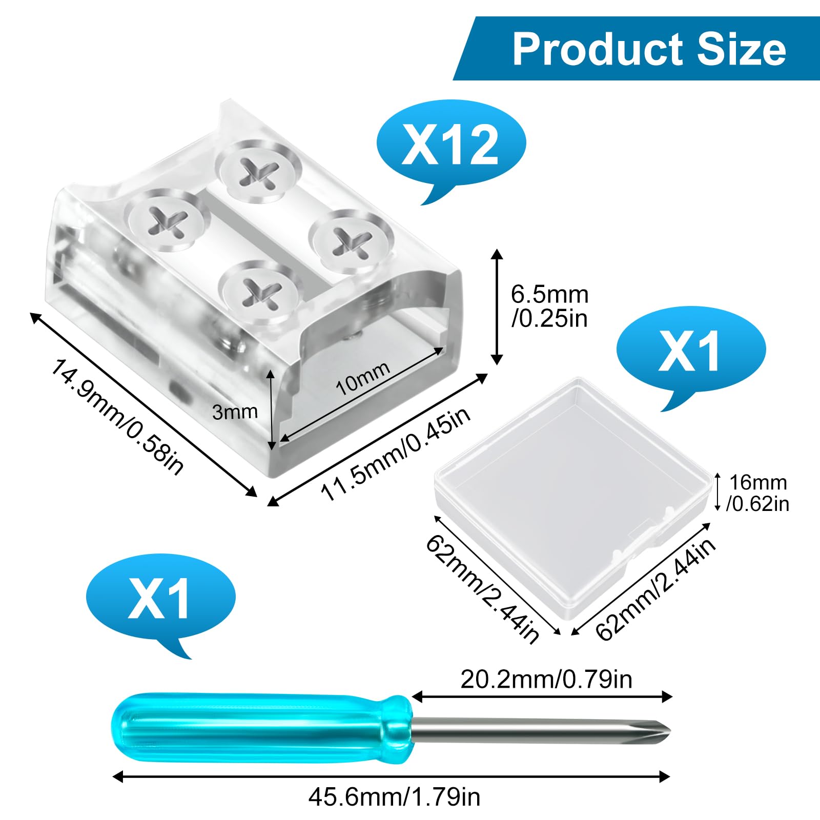 VIPMOON 12 Pack 2 Pin 10mm LED Strip Connectors - Image 3