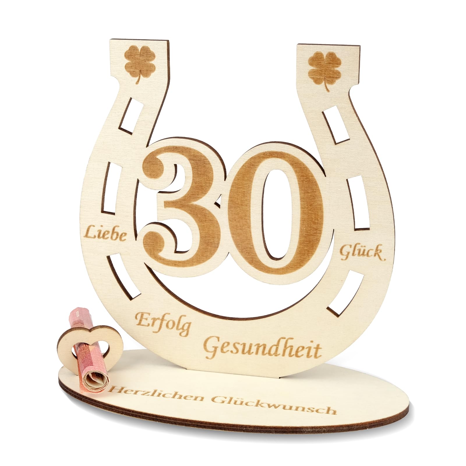 ARTREE Geldgeschenk 30 Geburtstag & Perlenhochzeit – Holz Hu