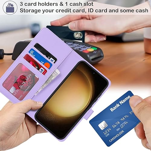 Miniatura 4 de Havaya Magsafe - Funda tipo cartera para Samsung Galaxy S23 para mujer, compatible con Galaxy S23, con tarjetero desmontable, funda de piel con tapa