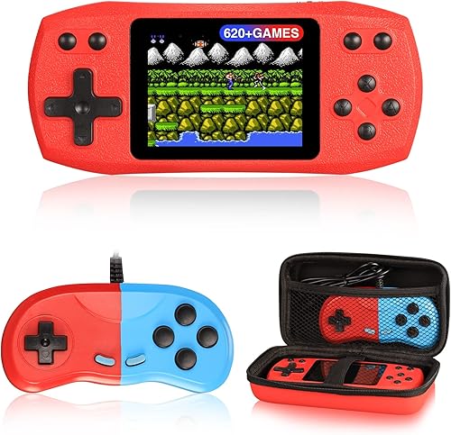 Consola de juegos de mano vaomon para niños, más de 620 juegos clásicos, consola de juegos retro de mano con carcasa portátil, soporte de juego de