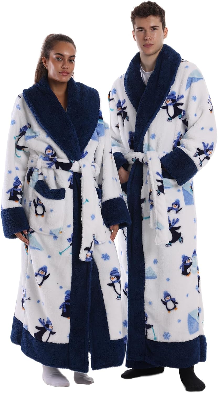 Catalonia Classy zachte badjas voor dames en heren, lange fluffy sherpa ochtendjas, sauna badjassen zonder capuchon, warme cadeaus voor vrouwen, roze, L