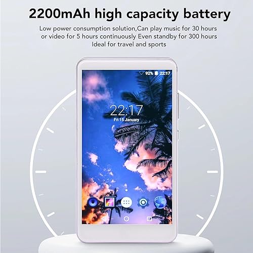 Miniatura 6 de Reproductor MP3 de 256 GB con Bluetooth y WiFi, pantalla HD táctil completa 5.0, reproductor de MP3 MP4 con altavoz, reproductor de música de sonido