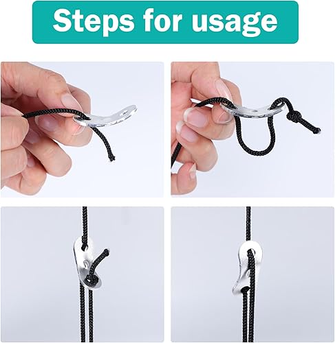 Miniatura 5 de uxcell Tensor de cuerda de guyline de aleación de aluminio, tensores ajustables para tienda de campaña para accesorios de camping, ajustadores de
