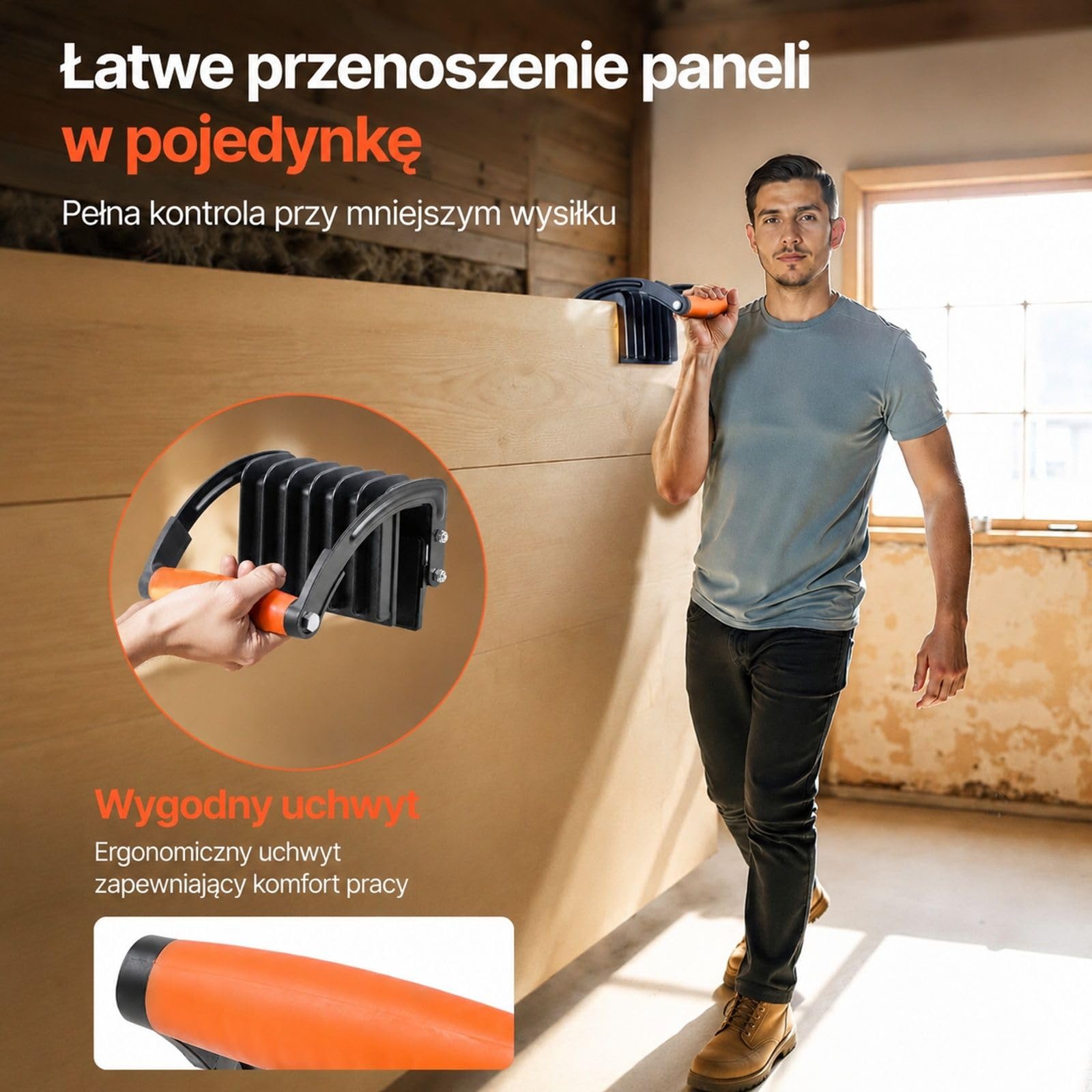 2 sztuki nośników do paneli ze sklejki i płyt gipsowych, ręczne narzędzie do przenoszenia płyt