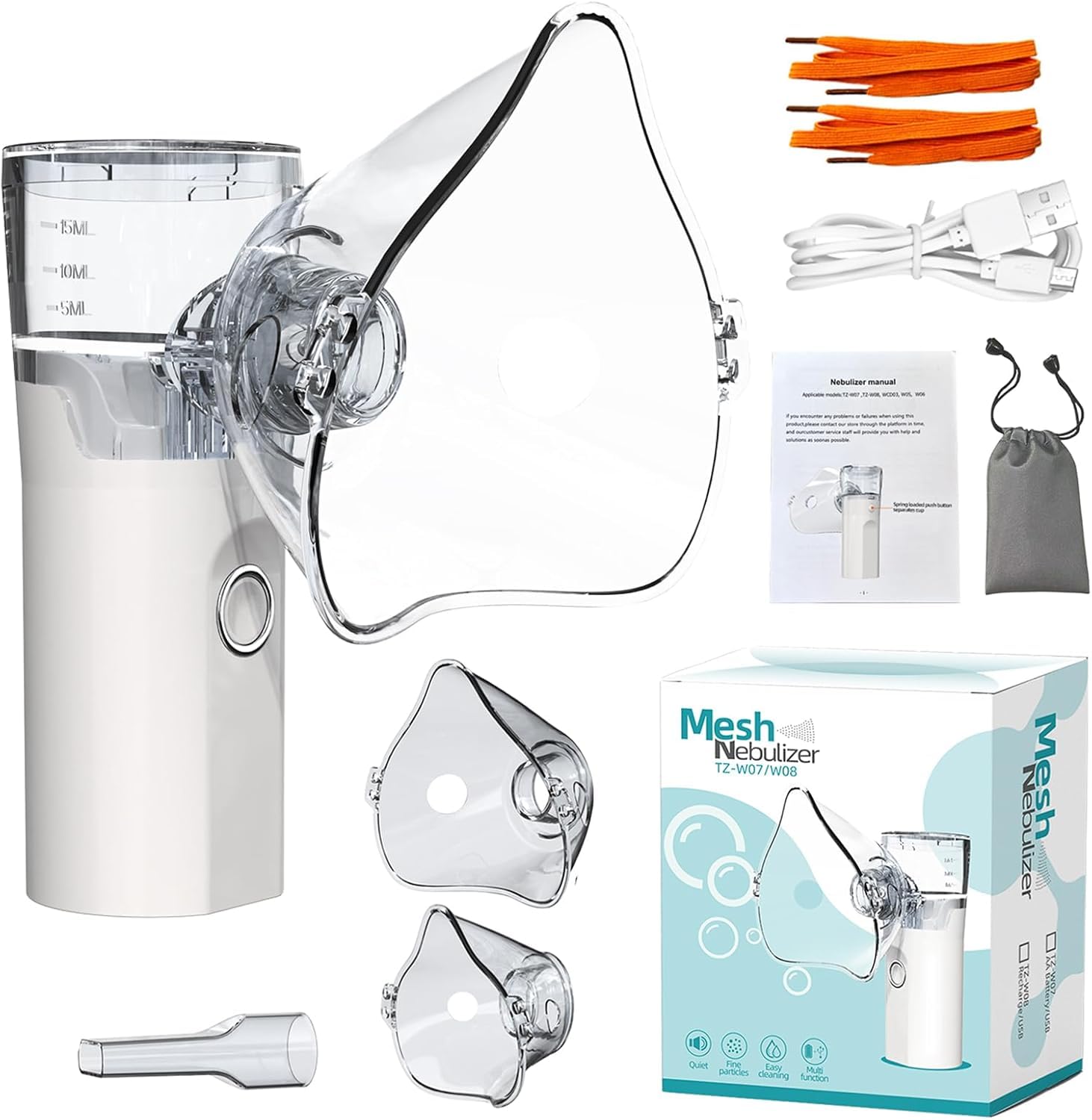 Portable Nebulizer, Rechargeable Mesh Spacer Machine for Adult and Kid, for Home and Travel with 2 Modes, Handheld Nebulizer for Breathing Issues