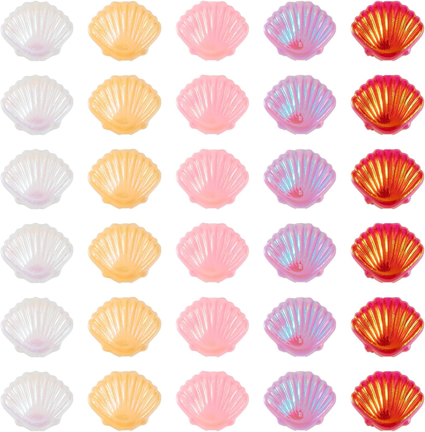 ABS Imitation Shell Plastic Beads Craftdady 125Pcs Colorful Ocean Seashell Beads Summer Beach Spacer Bead Cute Crafting Bead 10x2.5mm for DIY Craft Earring Bracelet Necklace Jewelry Making, 5 Colors - Image 7