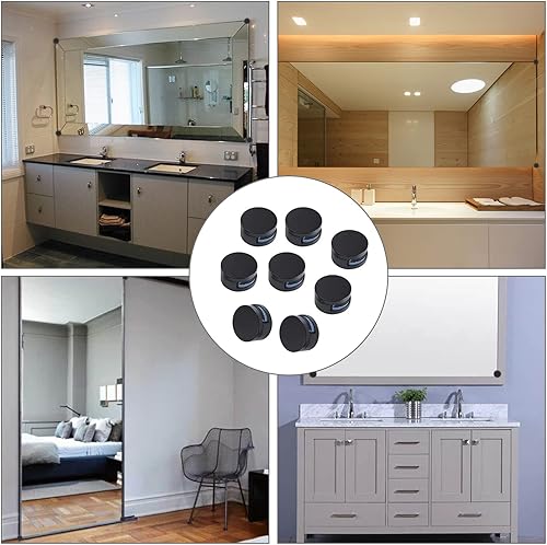 Miniatura 5 de AWEN Clip de espejo, clip de montaje de espejo, 8 soportes de espejo, soporte de espejo de aleación de zinc para accesorios de montaje en pared para