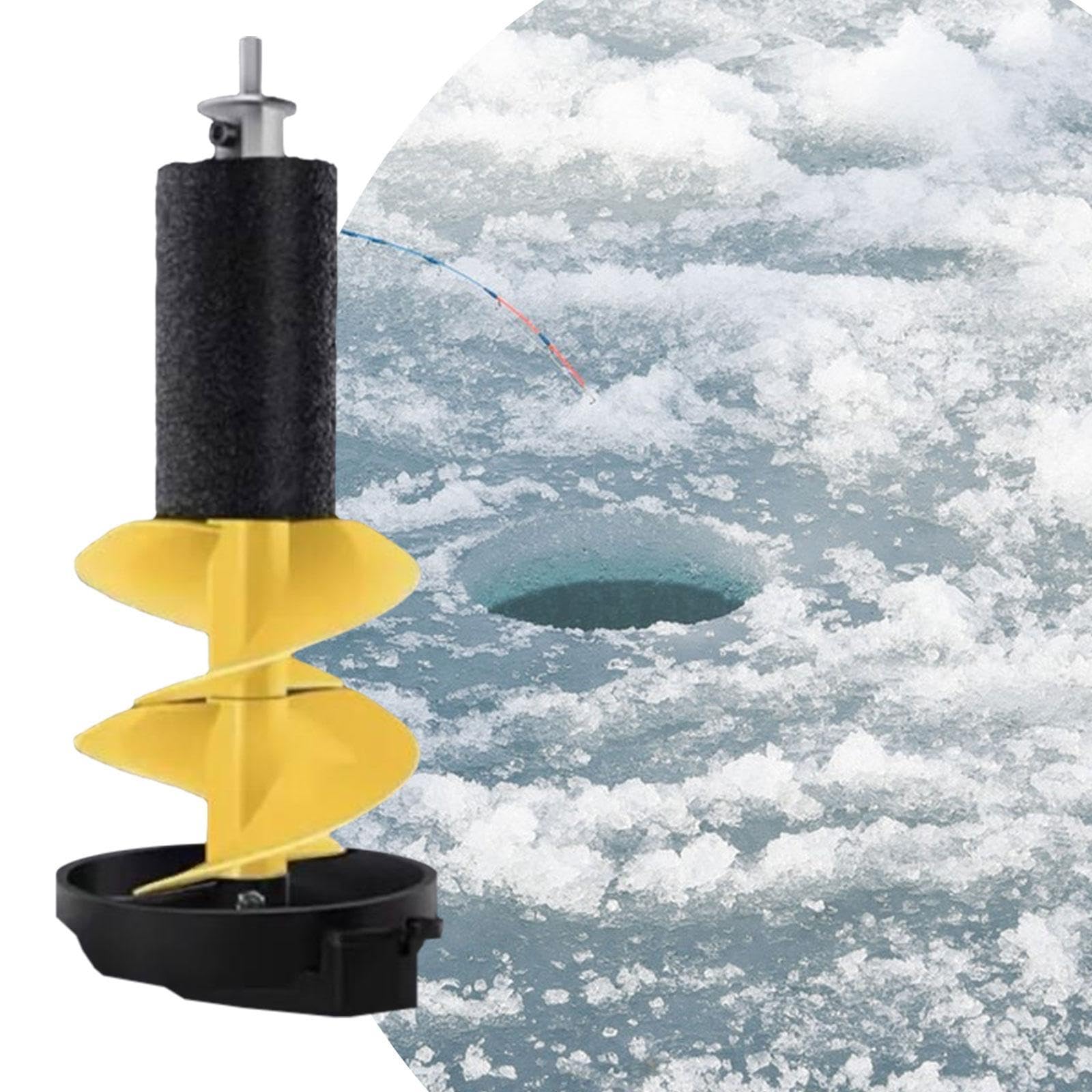 Taladro de Hielo, Accesorios para Pesca en Hielo, Taladro de Nailon de 6 Pulgadas para Pesca en Hielo, Ideal para Ríos Y Ríos, 50 Cm Amarillo