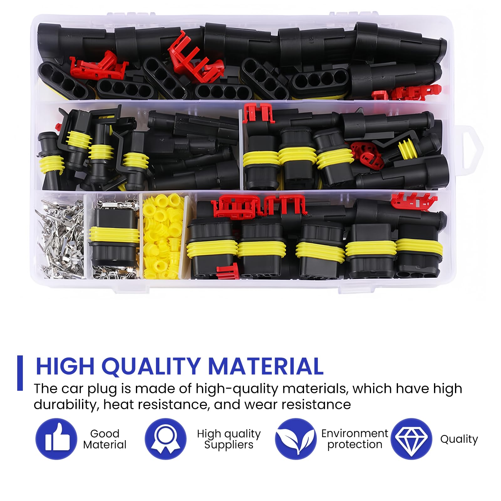 Kit di connettori per cavi auto impermeabili, 352 pezzi + pinza crimpatrice, kit di connettori per auto, connettori per cavi auto da 1/2/3/4/5/6 poli