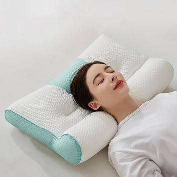 Sleep Enhancing Cervical Support Comfort Pillow, 2025 Upgraded Ergonomic Sleep Enhancing Cervical Neck Pillow for Sleeping, Neck Support Pillow for Side Back Stomach Sleeper Mint Green_1000g