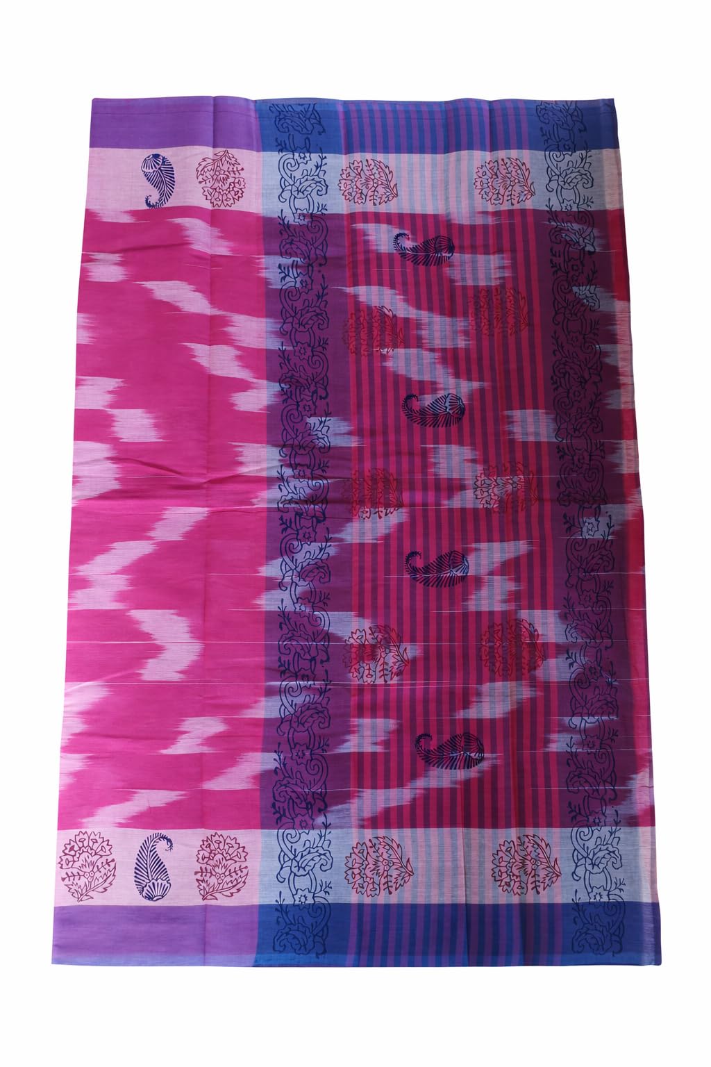 Pure Cotton Ikat Saree, Traditional Ethnic Wear, Lightweight, 6.20 Metres with Blouse Piece, Adult, Hand Wash Only-picture-51