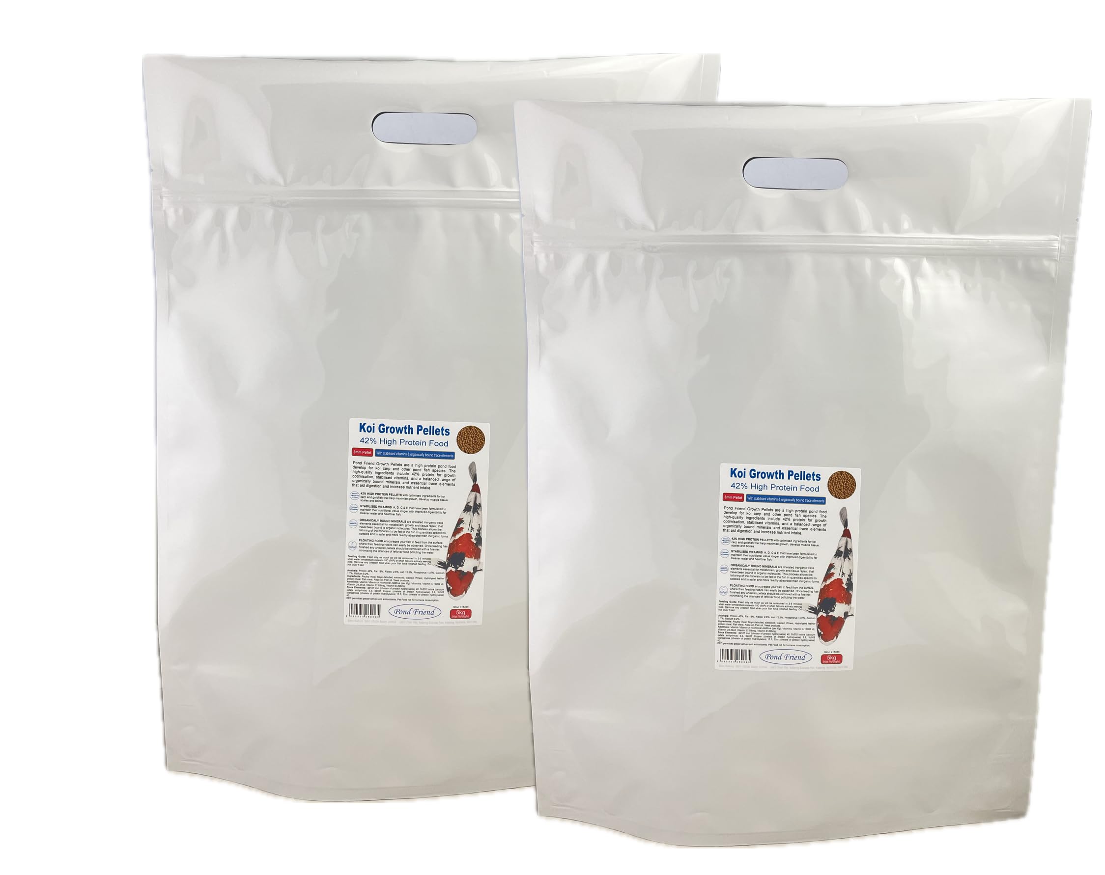 Pond Friend Koi Growth Pellets Floating Fish Food 10kg 3mm Carp & Goldfish High Protien Diet For Fast Growth