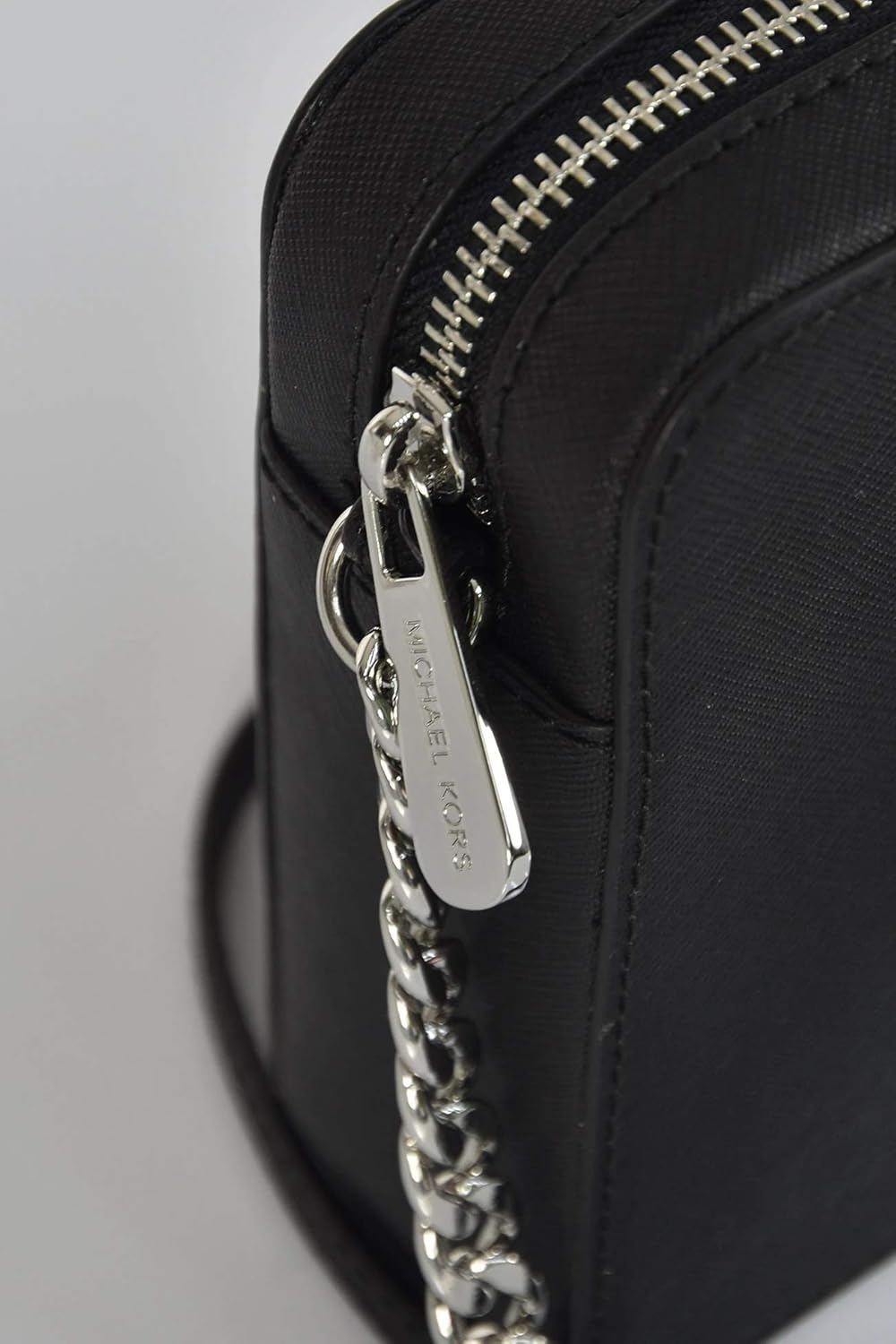 Michael Kors Women's Jet Set Item Crossbody Bag (black/silver): Handbags: 