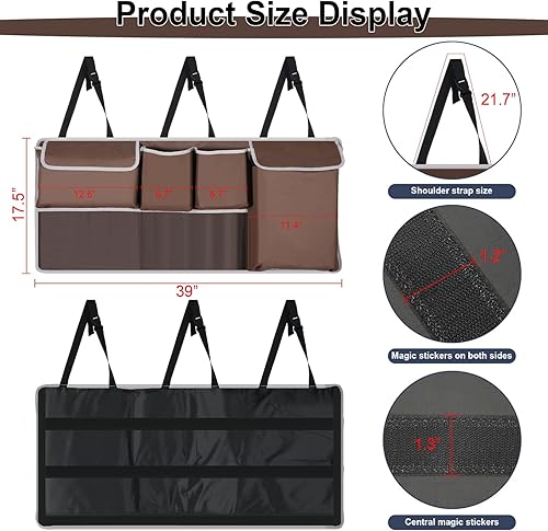 Miniatura 3 de UYYE Organizador colgante para maletero, bolsa de almacenamiento para asiento trasero, accesorios plegables para interiores de automóvil con 4