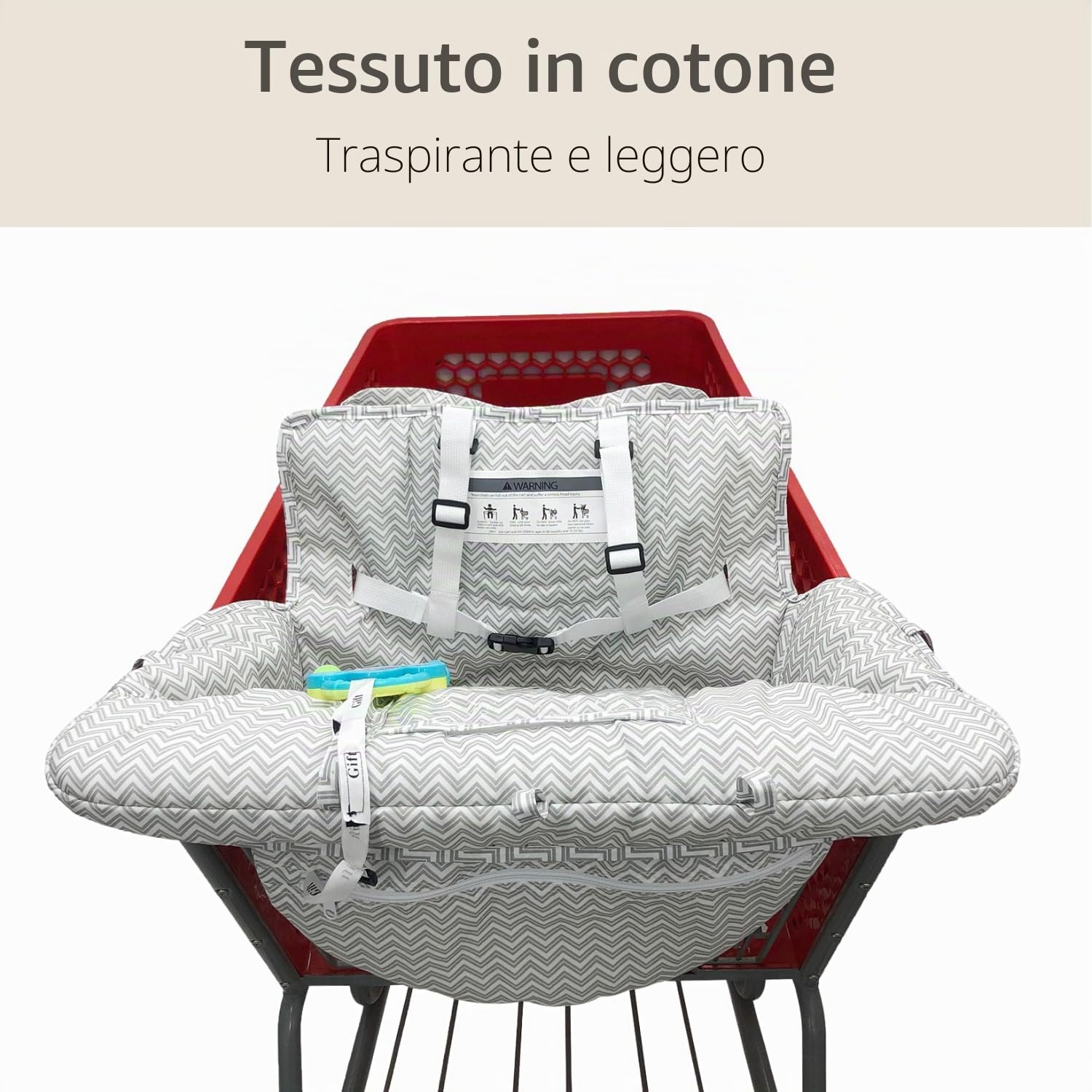 PandaEar Copertura Carrello Spesa Bambini 2-in-1 Seggiolino e Seggiolone Grigio