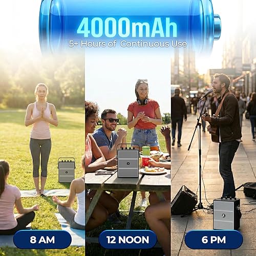 Miniatura 8 de WinBridge S97 60W Bluetooth Speaker Mic– Powerful Wireless Voice Amplifier with Dual Microphones, Portable PA System & Karaoke Machine for Teachers,