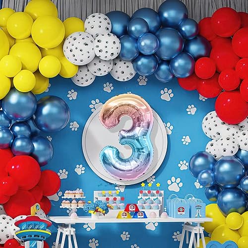 Miniatura 3 de Globo de número, globos de números de 40 pulgadas, globos de número degradado arcoíris, globo número 3, globo gigante, globo de números de feliz