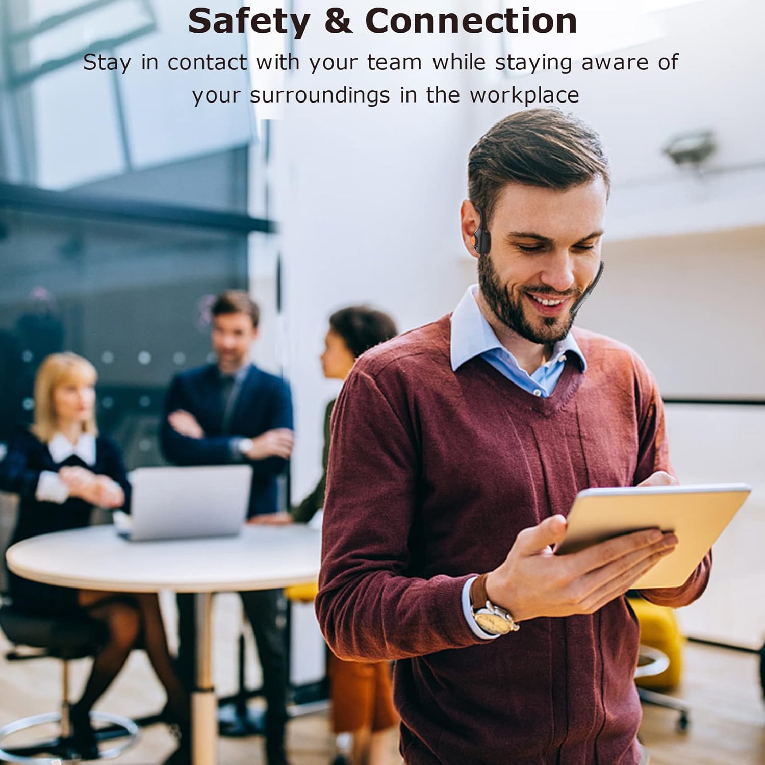 Cuffie a Conduzione Ossea con Microfono, Cuffie Open-Ear Auricolare Bluetooth 5.1 con Microfono Funzione di Silenziamento Cancellazione del rumore Multipunto, Ideale per Guidare Casa e Ufficio Cuffie a Conduzione Ossea con Microfono, Cuffie Open-Ear Auricolare Bluetooth 5.1 con Microfono Funzione di Silenziamento Cancellazione del rumore Multipunto, Ideale per Guidare Casa e Ufficio