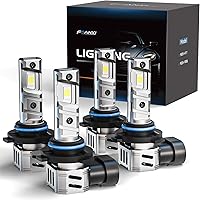 FRANXI 9005/HB3 9006/HB4 Fog Light Bulbs Combo, 120W 32000LM 6000K White, Plug & Play with Cooling Fan, Pack of 4