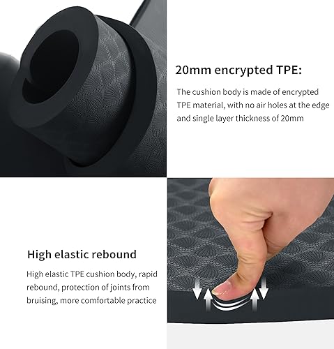 Miniatura 5 de nuveti Esterilla de ejercicio grande  0.591 in0.787 in1.181 in de grosor  Alfombrilla de entrenamiento para fitness, yoga, pilates, estiramiento y