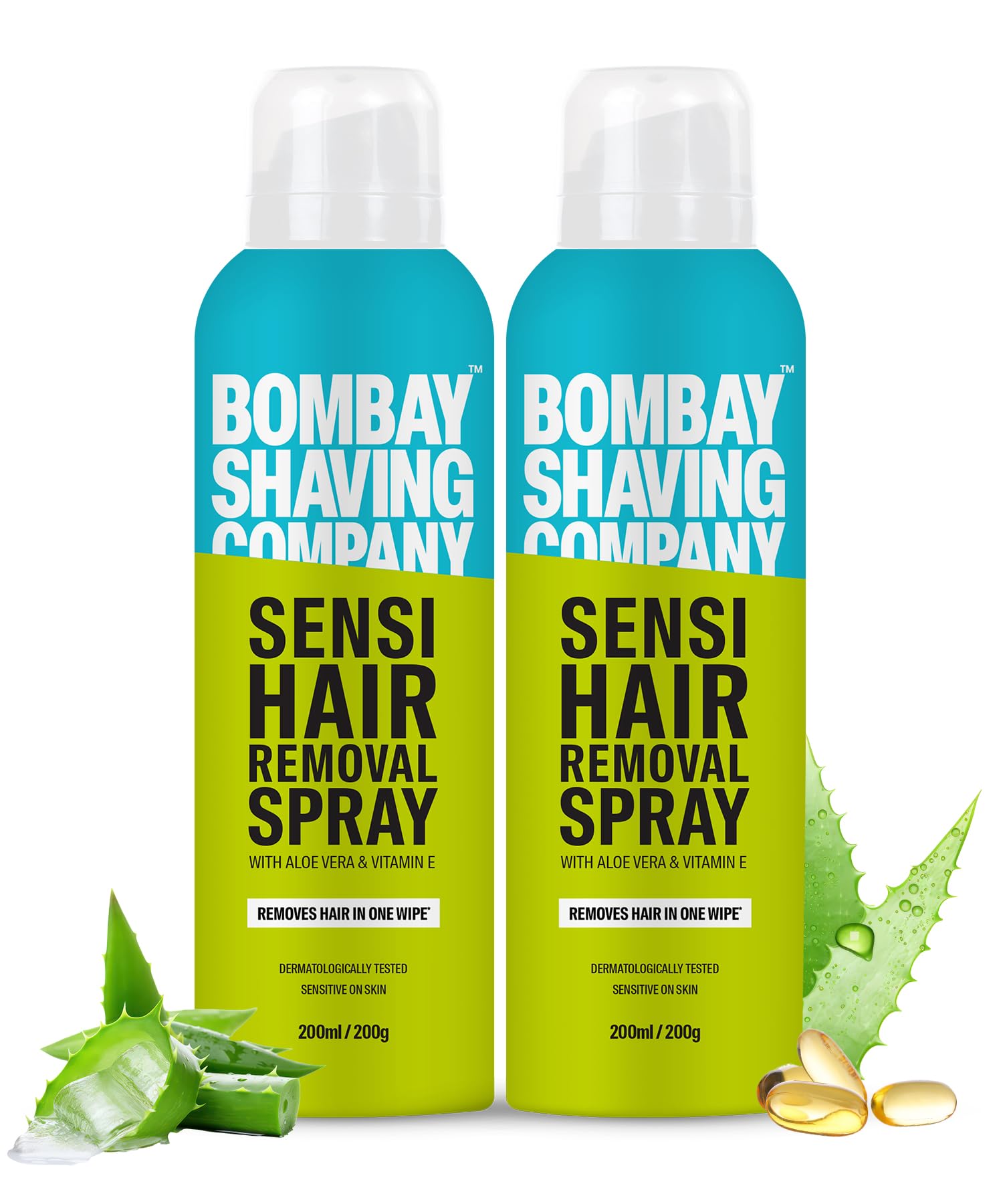 Bombay Shaving Company Men Sensi Hair Removal Spray - 200G|Pack Of 2|Painless & Irritation Free Spray (200 Ml)|For Chest, Arms, Underarms & Legs|Pleasant Smell|Prime Exclusive