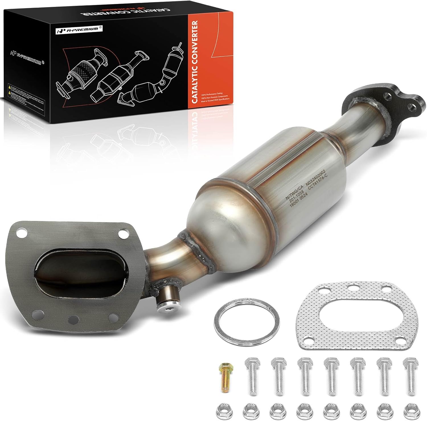 A-Premium Front Right Catalytic Converter with Gasket Kit Direct-Fit Compatible with Toyota Tacoma 2016 2017 2018 2019 2020 3.5L, E.P.A. Compliant, Replace# EC41262