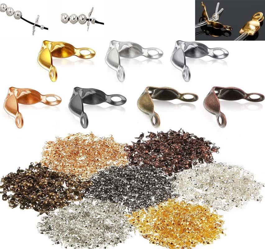 DIY Crafts 25 Grm, Bright Silver, Bead Tips Terminators Bead Tips Knot Covers End Caps Golden for Jewelry Making DIY Fi (25 Grm, Bright Silver)