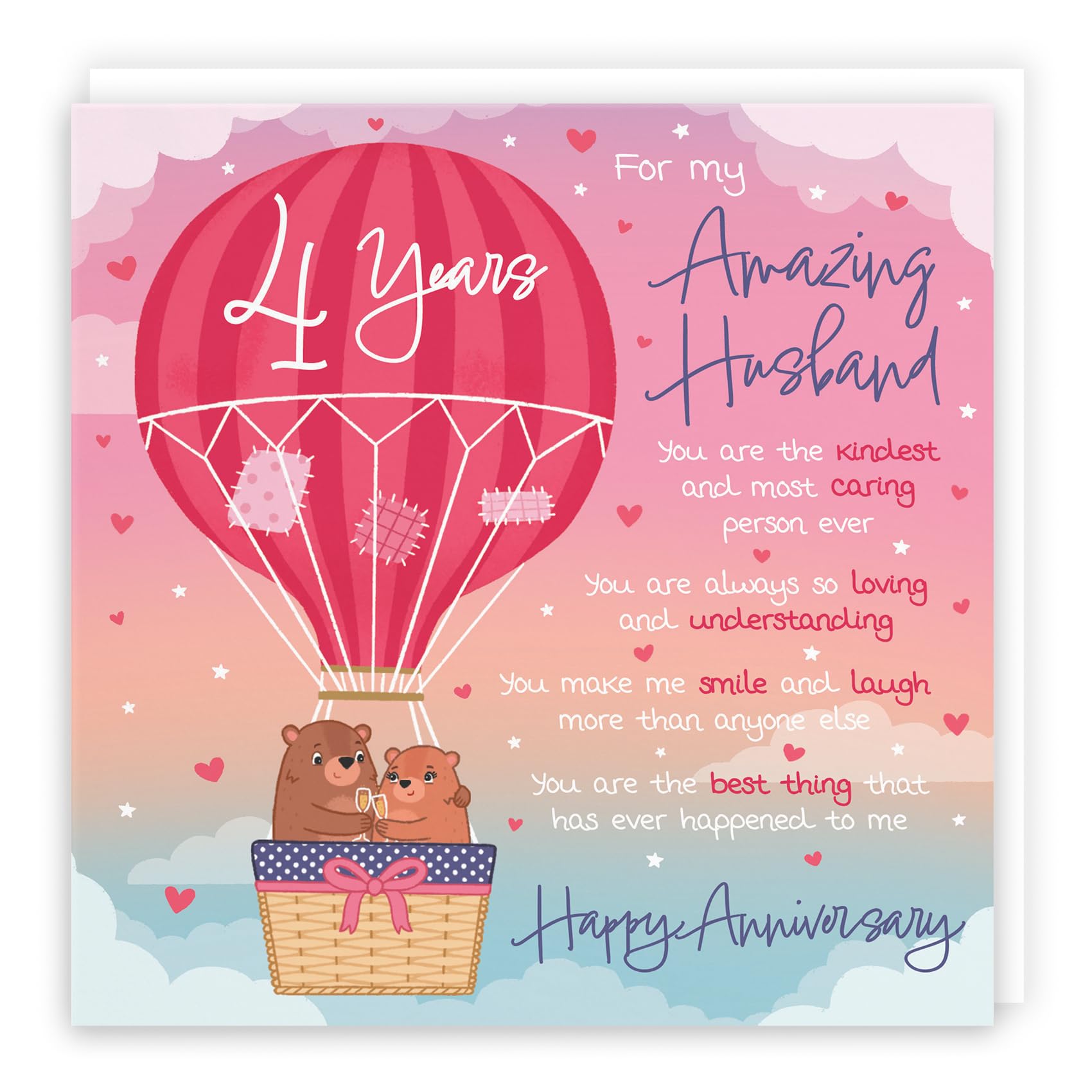 Hunts England, Husband 4th Anniversary Poem Card, Love Is In The Air, Beautiful Love Verse, Cute Bears