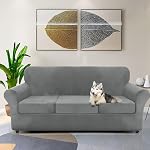 ZNSAYOTX Couverture en velours de luxe 4 Revêtement de canapé extensible pour pièces 3 Coussin Couch Thick Soft Spandex Canapé Slipcover Salle de séjour Anti-dérapant Chiens Protecteur de Fournitre d'animaux (Grey, Canapé)